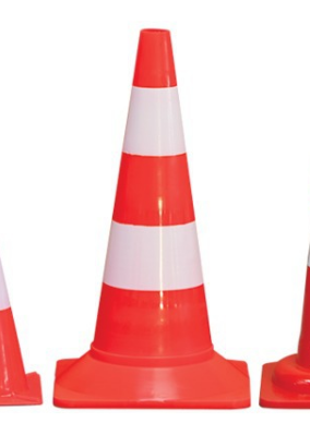 Cône plastique fluorescent | Avec bandes blanches | Taliaplast