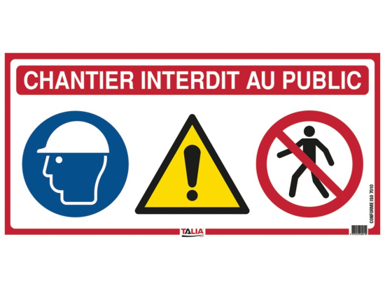 Panneau signalétique | Panneau de chantier 4 en 1 | Taliaplast