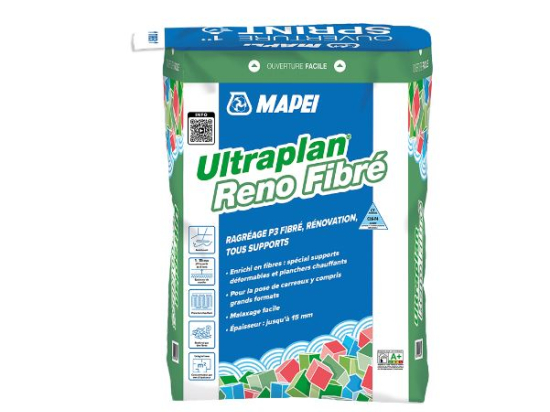 Ragréage de sol autolissant fibré P3, rénovation, tous supports | Ultraplan reno fibré | Mapei