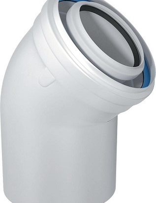 Coude PP Alu | 45° | Système concentrique | Ten