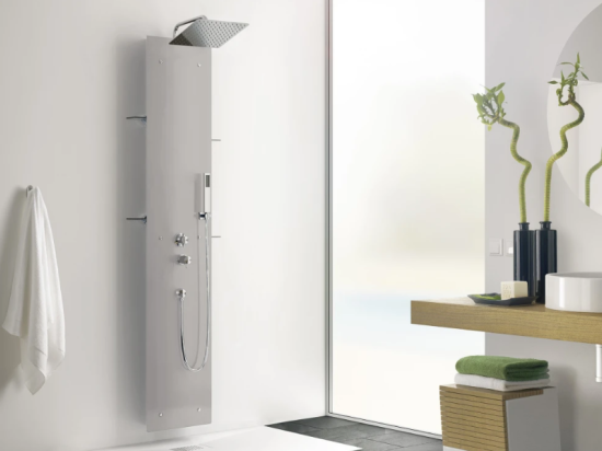 Colonne de douche thermostatique en verre | AQUAGLASS | Kinedo