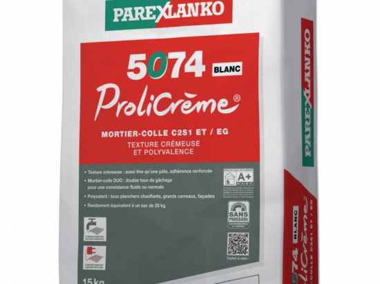 Mortier-colle amelioré déformable | Prolicrème 5074 | PAREXLANKO