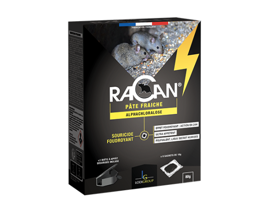 Pâte fraîche | Prête à l'emploi | RACAN Souricide Foudroyant pâte | LODIGROUP