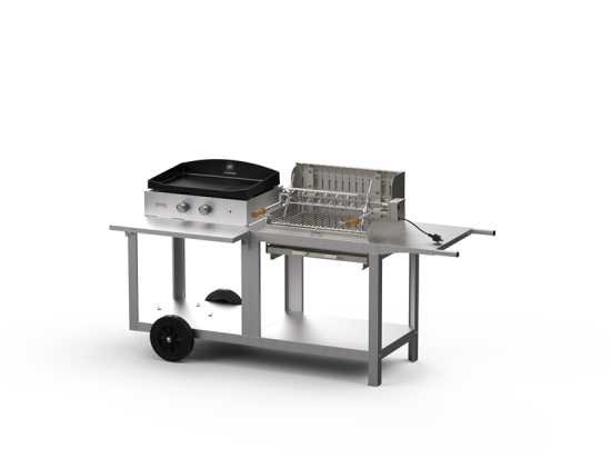 Mixte barbecue - plancha | Mendy-Alde pure grill inox | LE MARQUIER