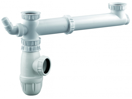 Tubulure pour évier | 2 cuves et siphon inclus | Valentin