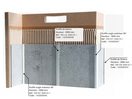 Profilé d'angle intérieur 90° pour finition panneaux Vipanel | Roth