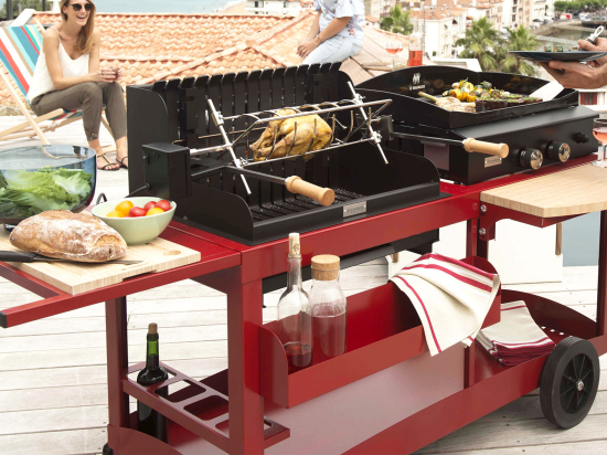 Mixte barbecue - plancha | Mendy-Alde pure grill acier | LE MARQUIER
