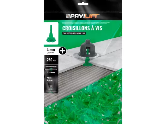 Croisillons autonivelants en X | 4 mm | Pavilift (sachet de 250)
