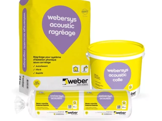 Système sous carrelage en rouleaux, pour isolation acoustique | Webersys acoustic | Kit 60 m² | WEBER