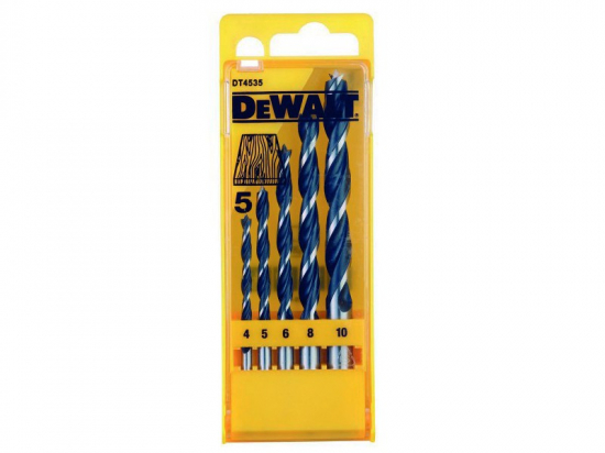 Coffret de 5 mèches à bois | 3 pointes | Dewalt