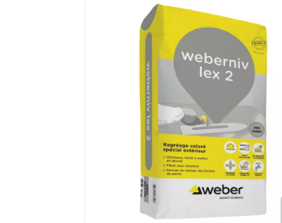Ragréage  fibré coloré spécial extérieur | Weberniv lex 2 | Weber