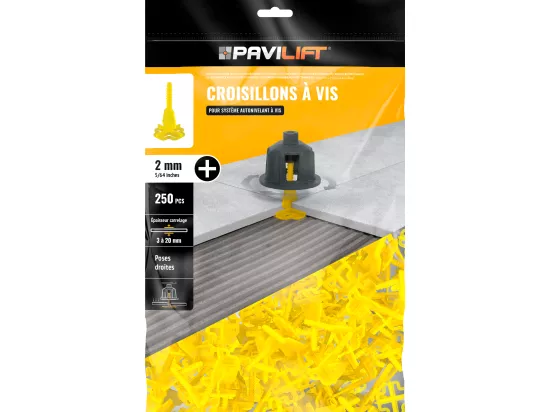 Croisillons autonivelants en X | 2 mm | Pavilift (sachet de 250)