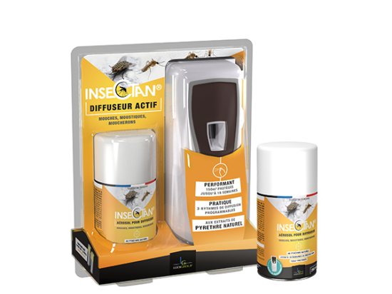Kit Diffuseur actif + aérosol contre les mouches et moustiques | Insectan | Lodigroup