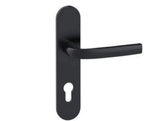 Poignée | Ensemble sur plaque | LOGIO ONYX | Noir mat | Vachette