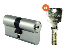 Cylindre de sécurité Ares en laiton 5 clés - Impar