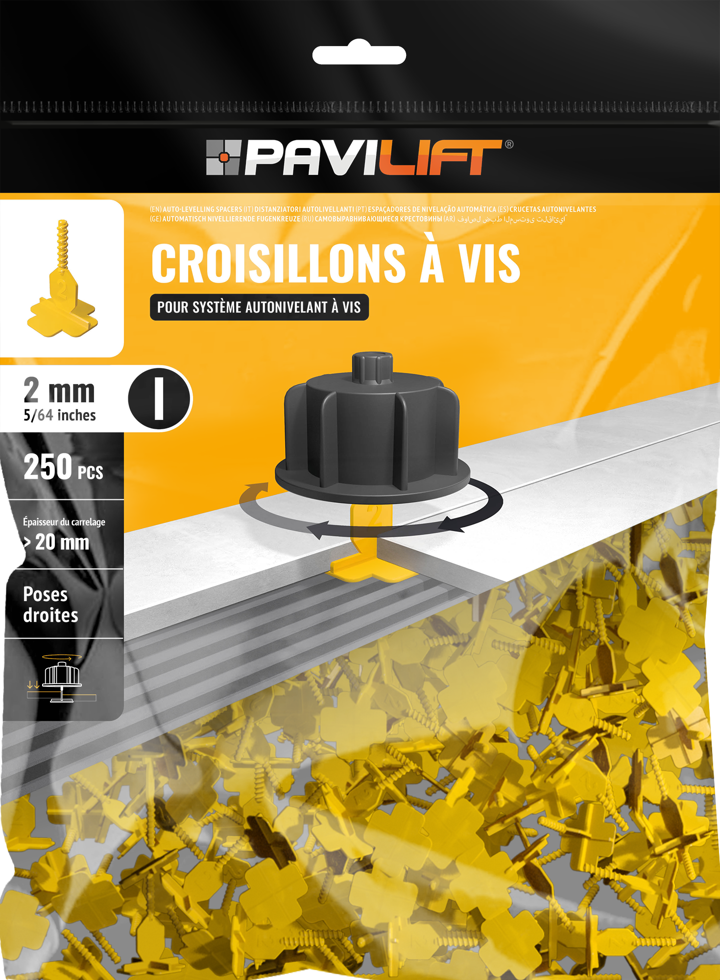Croisillons 2 mm autonivelant Pavilift - Réflex Boutique