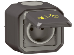 Prise de courant 2P+T étanche pour recharge de vélos et 2 roues électriques | Plexo 16A | Legrand