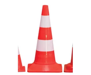 Cône plastique fluorescent | Avec bandes blanches | Taliaplast