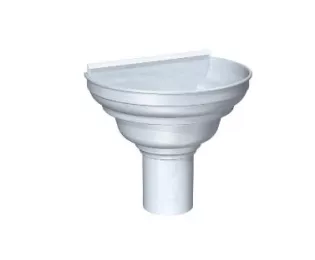 Cuvette 1/2 ronde de face | Zinc naturel | Rheinzink