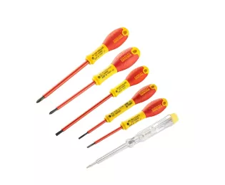 Coffret de 6 tournevis isolés 1000V | Fatmax | Electricien - Philips - Testeur| STANLEY