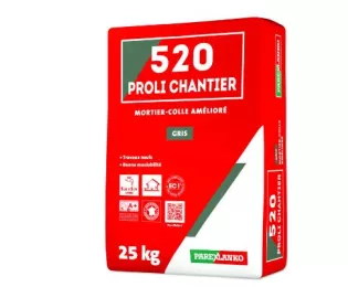 Mortier‑colle amélioré C2 – 520 Proli Chantier – Parexlanko 25 kg