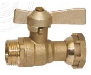 Robinet d'arret pour compteur mâle 3/4" écrou tournant 3/4" Manette papillon
