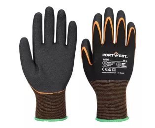 Gants grip 15 nitrile double paume | Noir/orange | AP35 | Portwest
